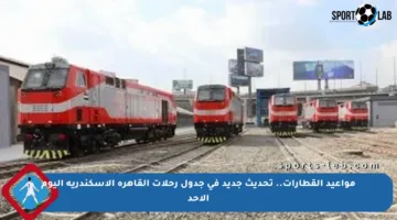 مواعيد القطارات.. تحديث جديد في جدول رحلات القاهرة الإسكندرية اليوم الأحد